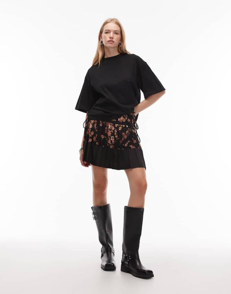 AllSaints - Elara - Rock in Schwarz mit Blumenmuster von AllSaints