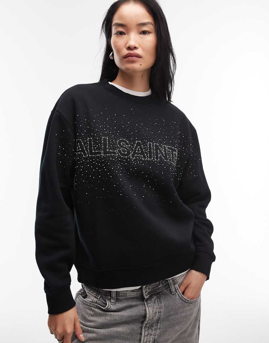 AllSaints - Etta - Verziertes Sweatshirt in Schwarz von AllSaints