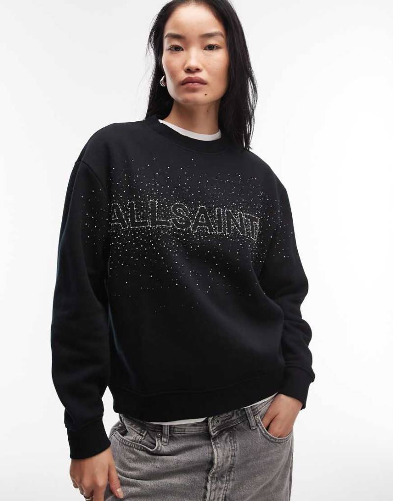 AllSaints - Etta - Verziertes Sweatshirt in Schwarz von AllSaints