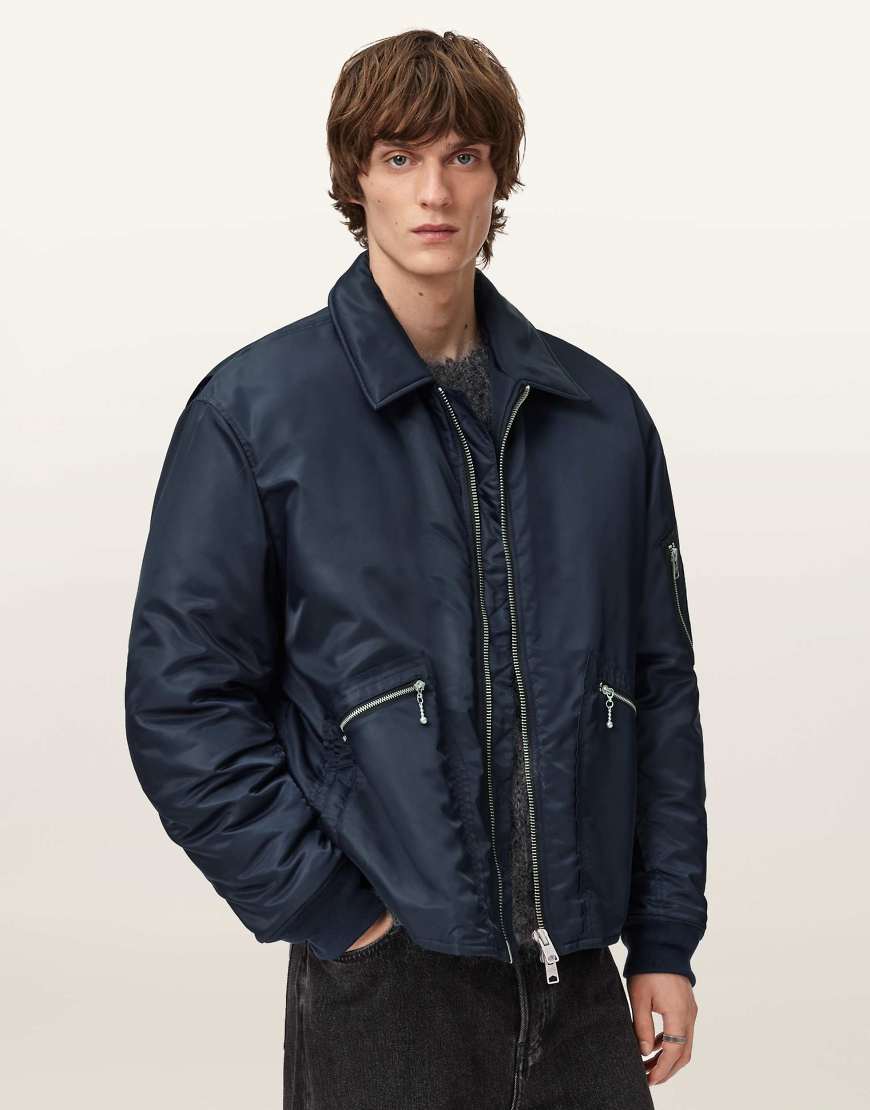 AllSaints - Fallon - Bomberjacke in Mondscheinblau von AllSaints