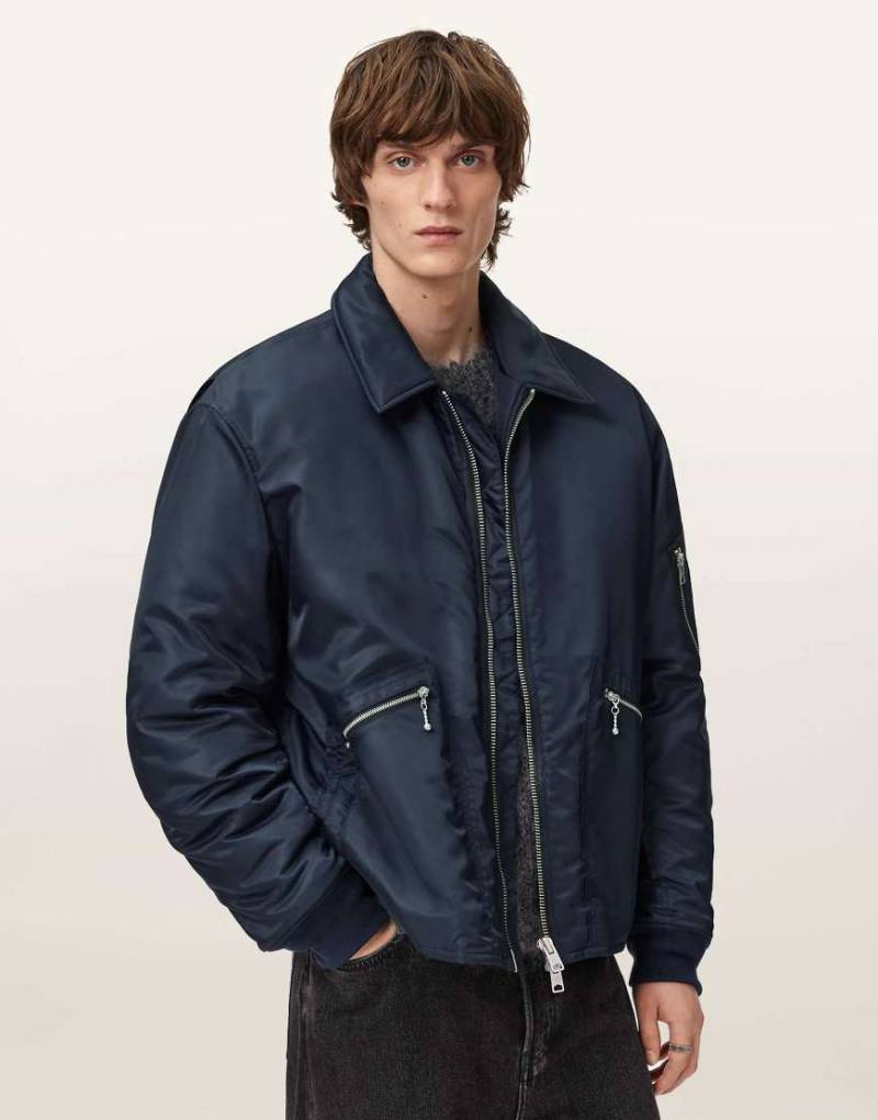 AllSaints - Fallon - Bomberjacke in Mondscheinblau von AllSaints