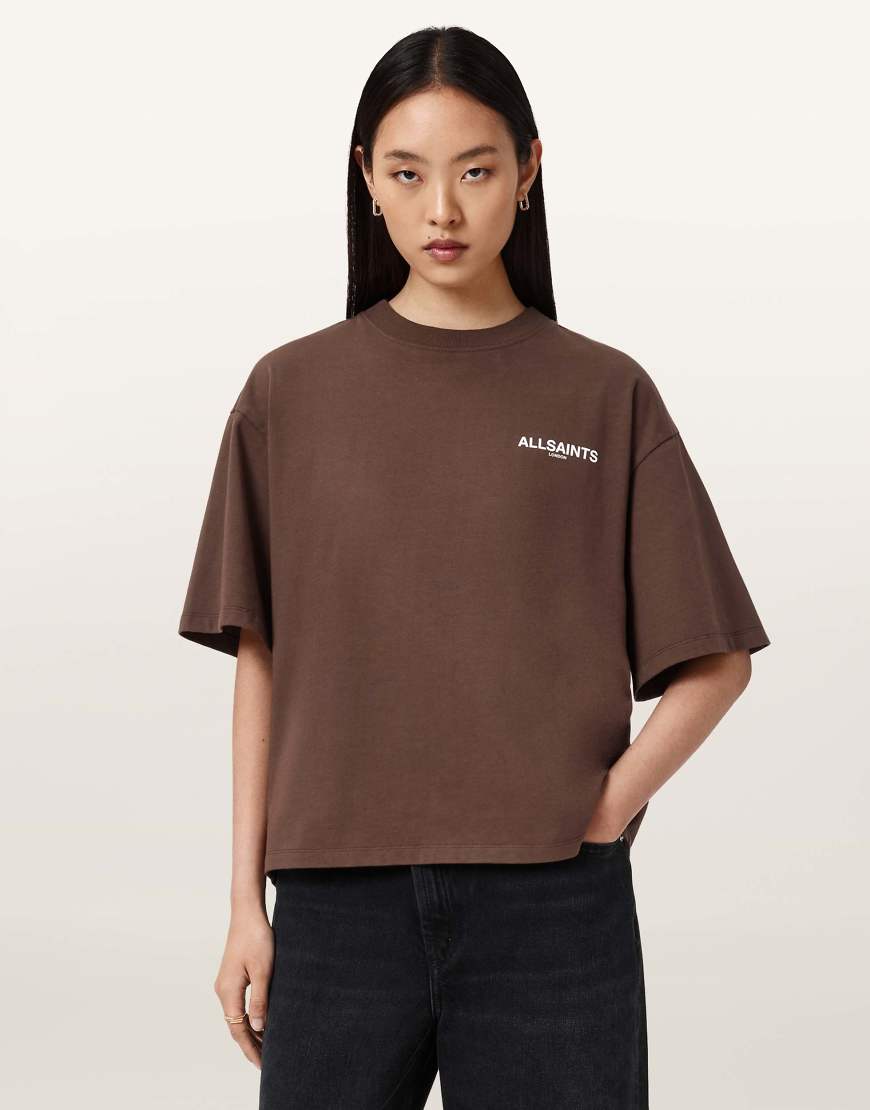 AllSaints - Guardian Amelie - T-Shirt in Bitterbraun-Brown von AllSaints