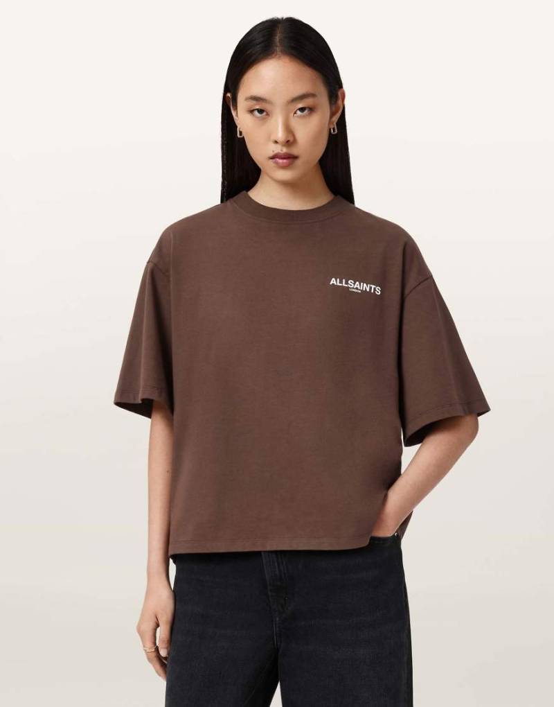 AllSaints - Guardian Amelie - T-Shirt in Bitterbraun-Brown von AllSaints