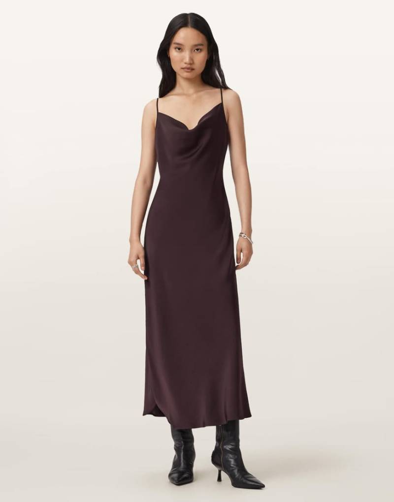 AllSaints - Hadley - Kleid in Ochsenblutrot von AllSaints