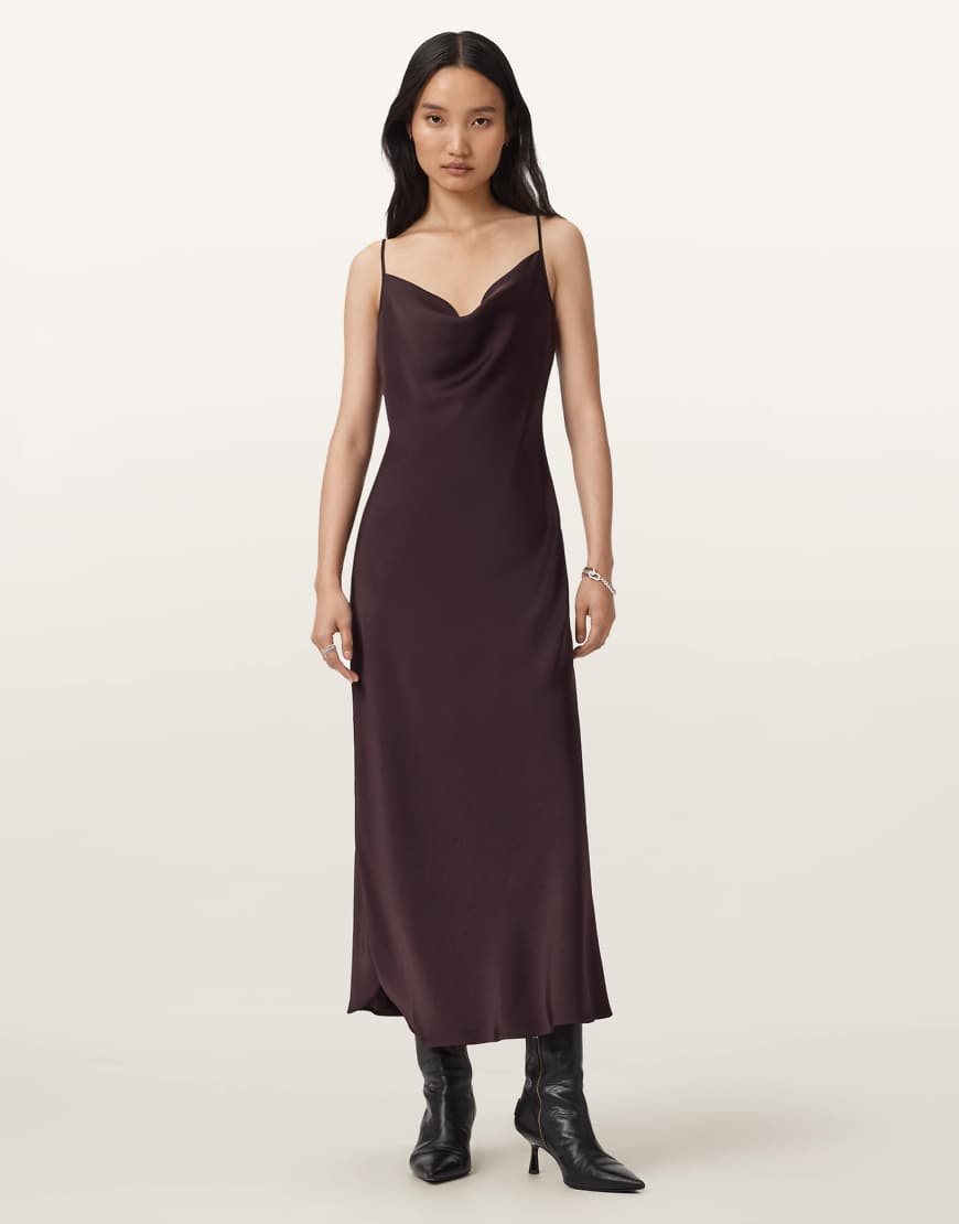 AllSaints - Hadley - Kleid in Ochsenblutrot von AllSaints