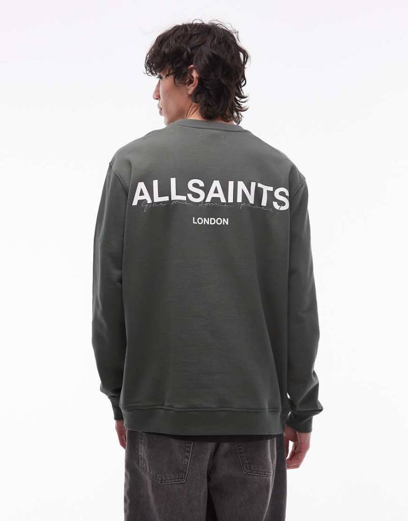 AllSaints - Halcyon - Sweatshirt in Khaki mit Rundhalsausschnitt-Grün von AllSaints