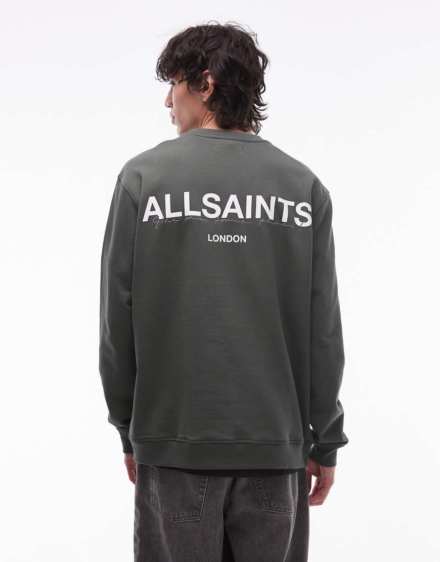 AllSaints - Halcyon - Sweatshirt in Khaki mit Rundhalsausschnitt-Grün von AllSaints
