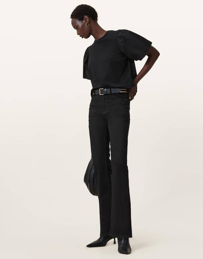 AllSaints - Haldan - Schmale Bootcut-Jeans in Perfect Black-Schwarz von AllSaints