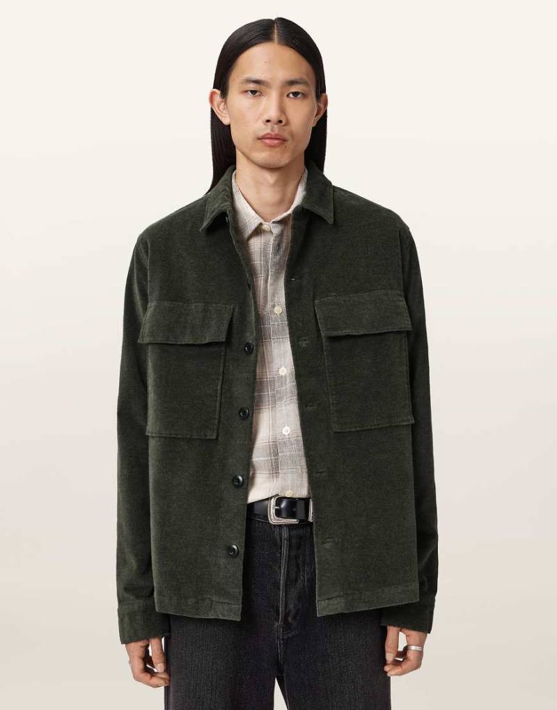 AllSaints - Hawker - Langärmliges Hemd in Möwenbraun-Brown von AllSaints