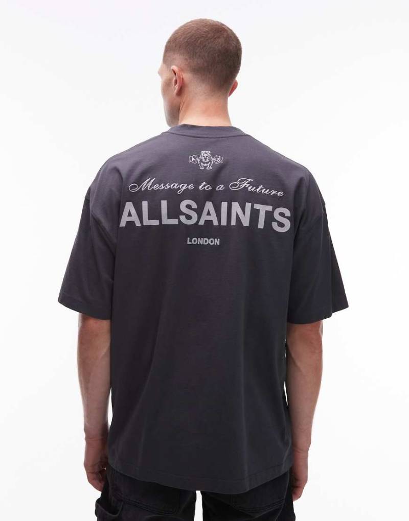 AllSaints - Herald - T-Shirt in verwaschenem Schwarz von AllSaints