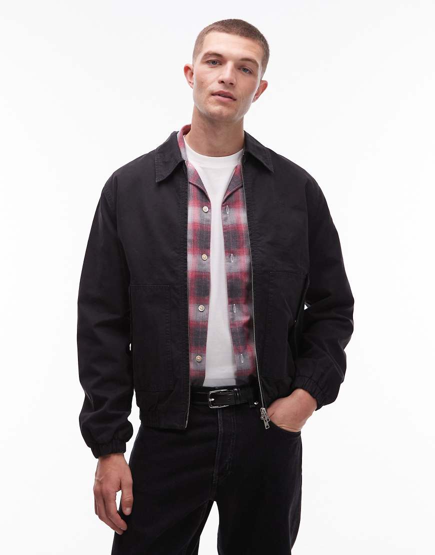 AllSaints - Holman - Harrington-Jacke in Schwarz von AllSaints