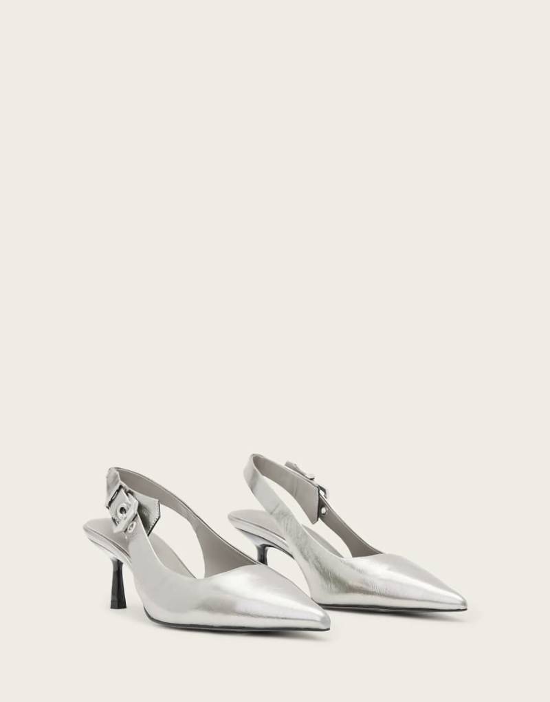 AllSaints - Idiya - Slingback-Schuhe in Graphitgrau von AllSaints