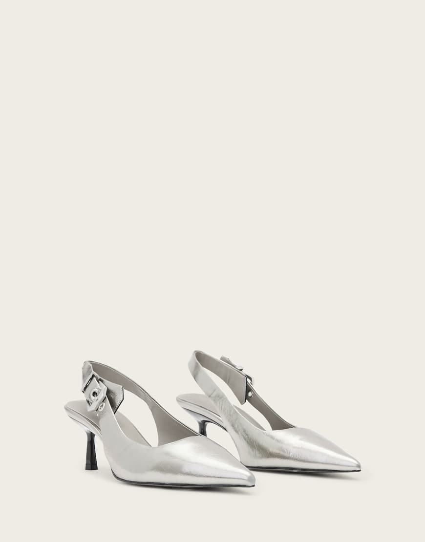 AllSaints - Idiya - Slingback-Schuhe in Graphitgrau von AllSaints