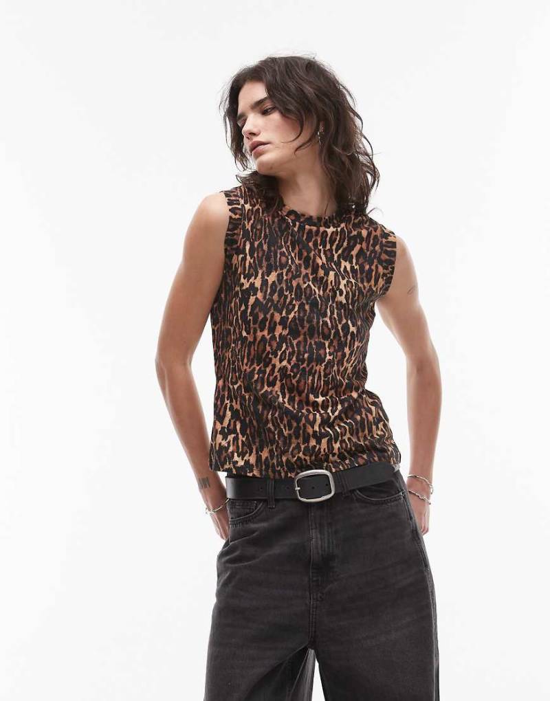 AllSaints - Imogen - Tanktop mit Leopardenmuster-Gelb von AllSaints
