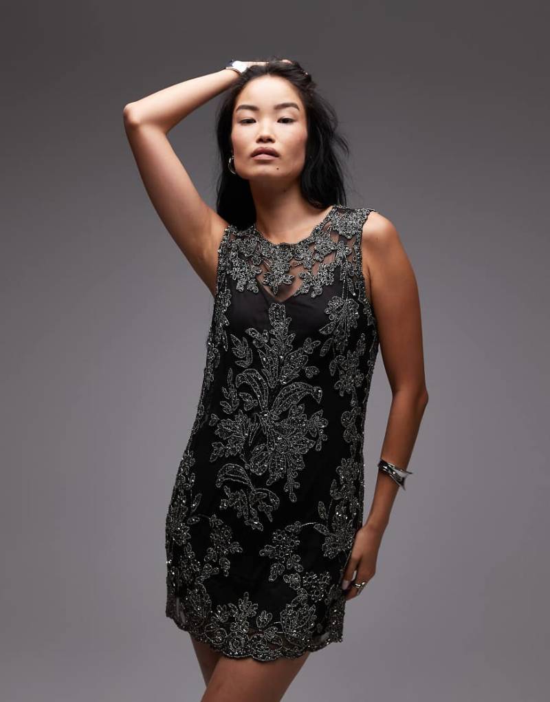 AllSaints - Inaya - Verziertes Kleid in Schwarz von AllSaints