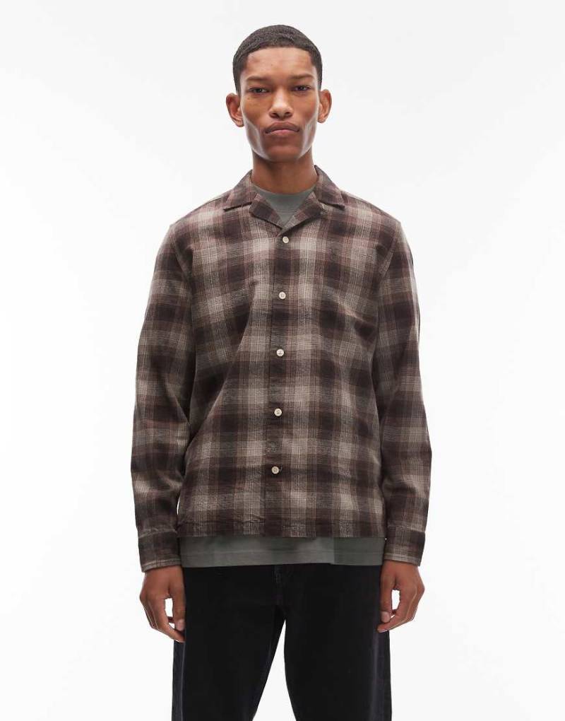 AllSaints - Iniko - Kariertes, langärmliges Hemd in Braun-Brown von AllSaints