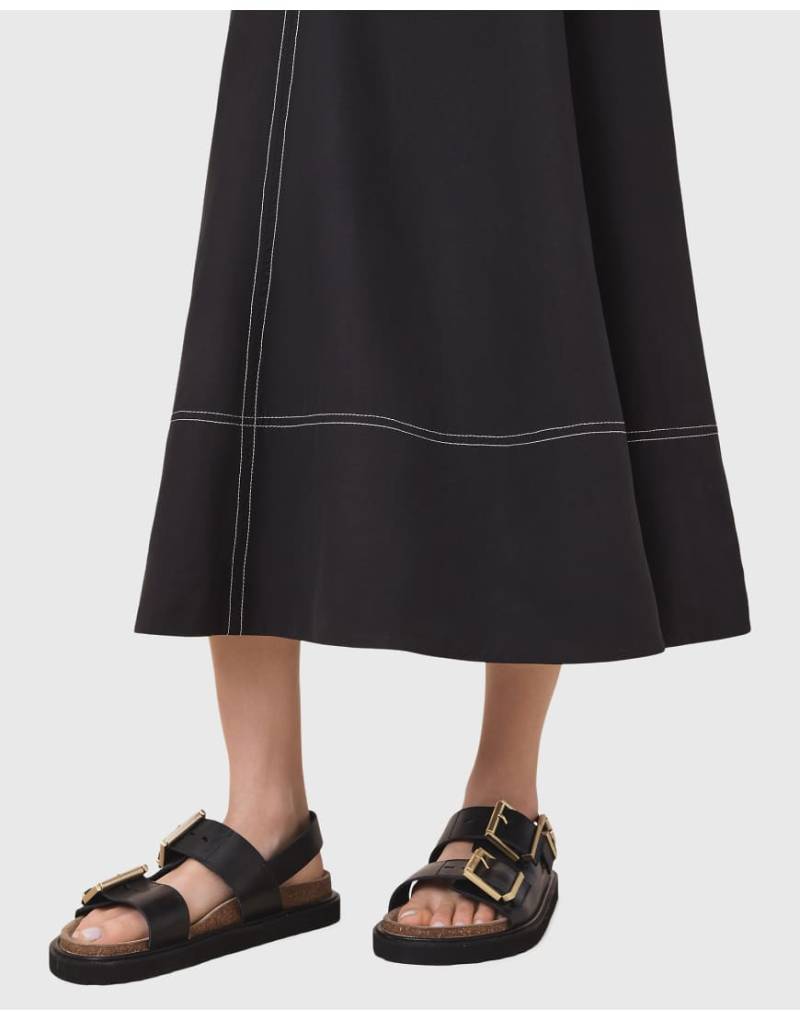 AllSaints - Isla - Ledersandalen in Schwarz von AllSaints