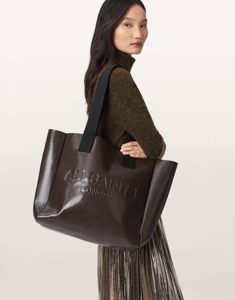 AllSaints - Izzy - Leder-Tote in Braun-Brown von AllSaints