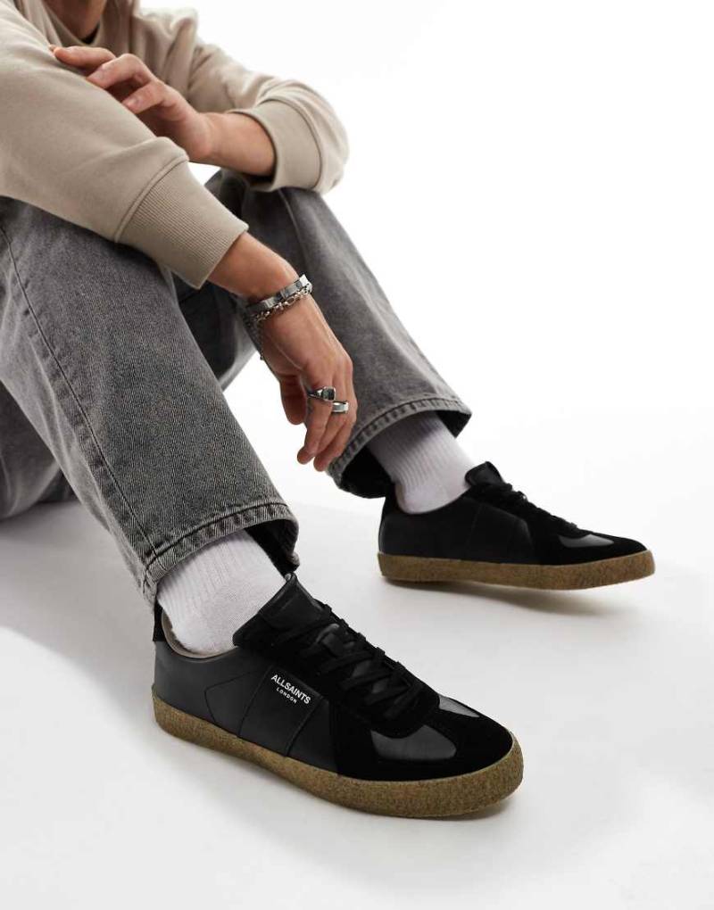 AllSaints - Jaimee - Leder-Sneaker in Schwarz mit niedrigem Schaft von AllSaints