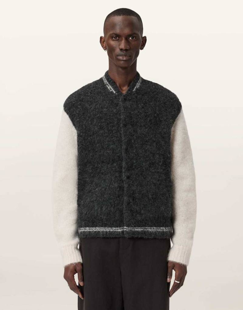 AllSaints - Jaque - Strickjacke in Aschenschwarz von AllSaints