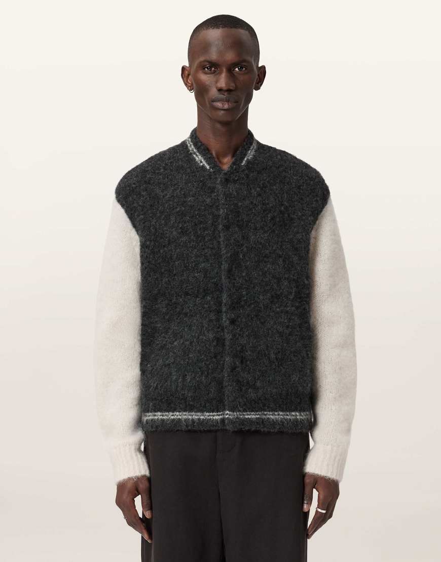 AllSaints - Jaque - Strickjacke in Aschenschwarz von AllSaints