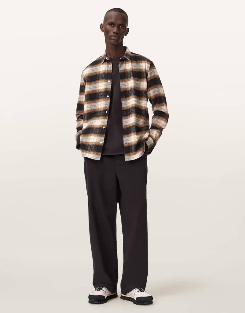 AllSaints - Juku - Hose in brüniertem Schwarz von AllSaints