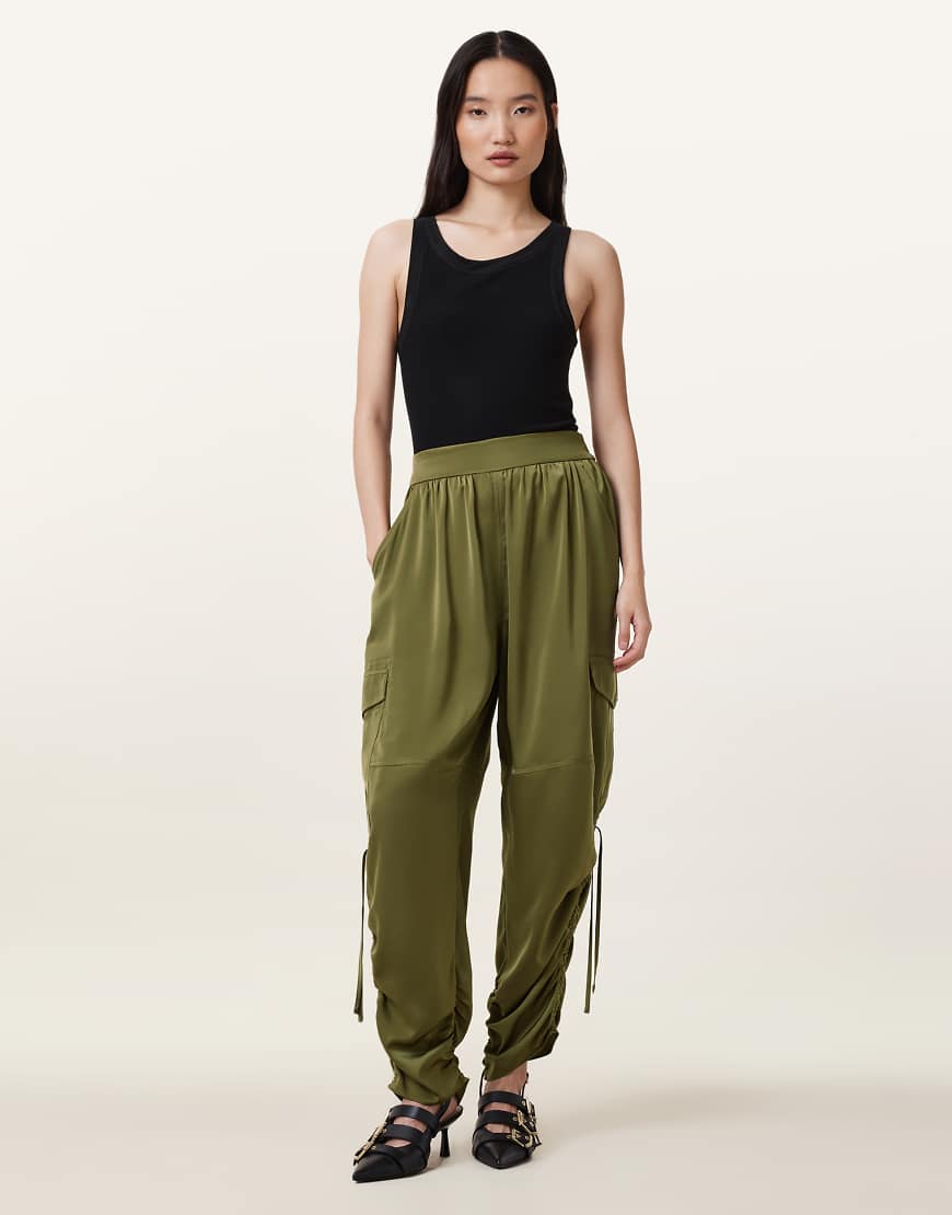 AllSaints - Kaye - Hose in Khakigrün von AllSaints