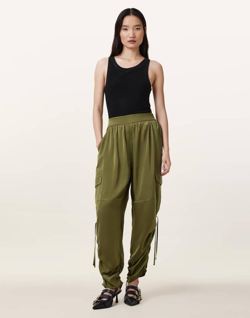 AllSaints - Kaye - Hose in Khakigrün von AllSaints