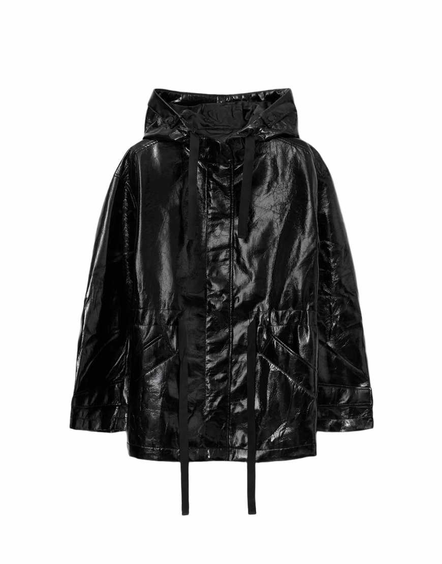 AllSaints - Kelsie - Glänzende Jacke in Schwarz von AllSaints