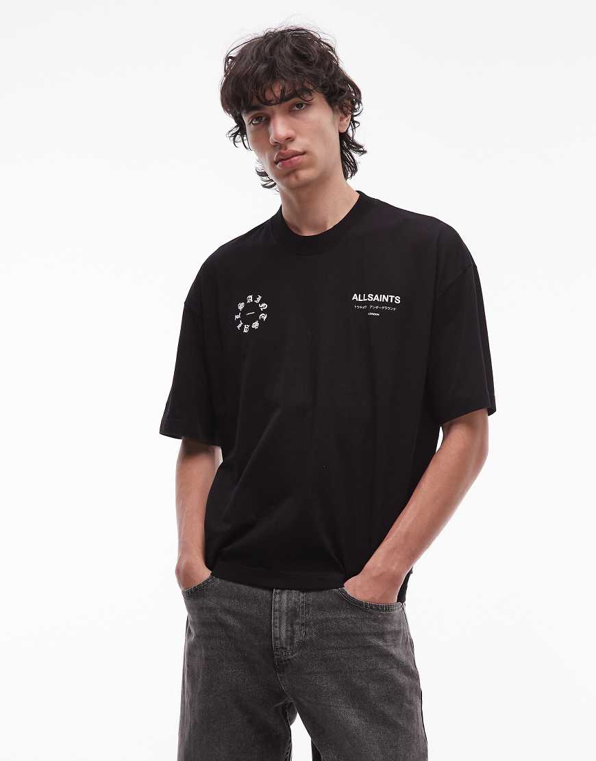 AllSaints - Kindred - T-Shirt in verwaschenem Schwarz von AllSaints