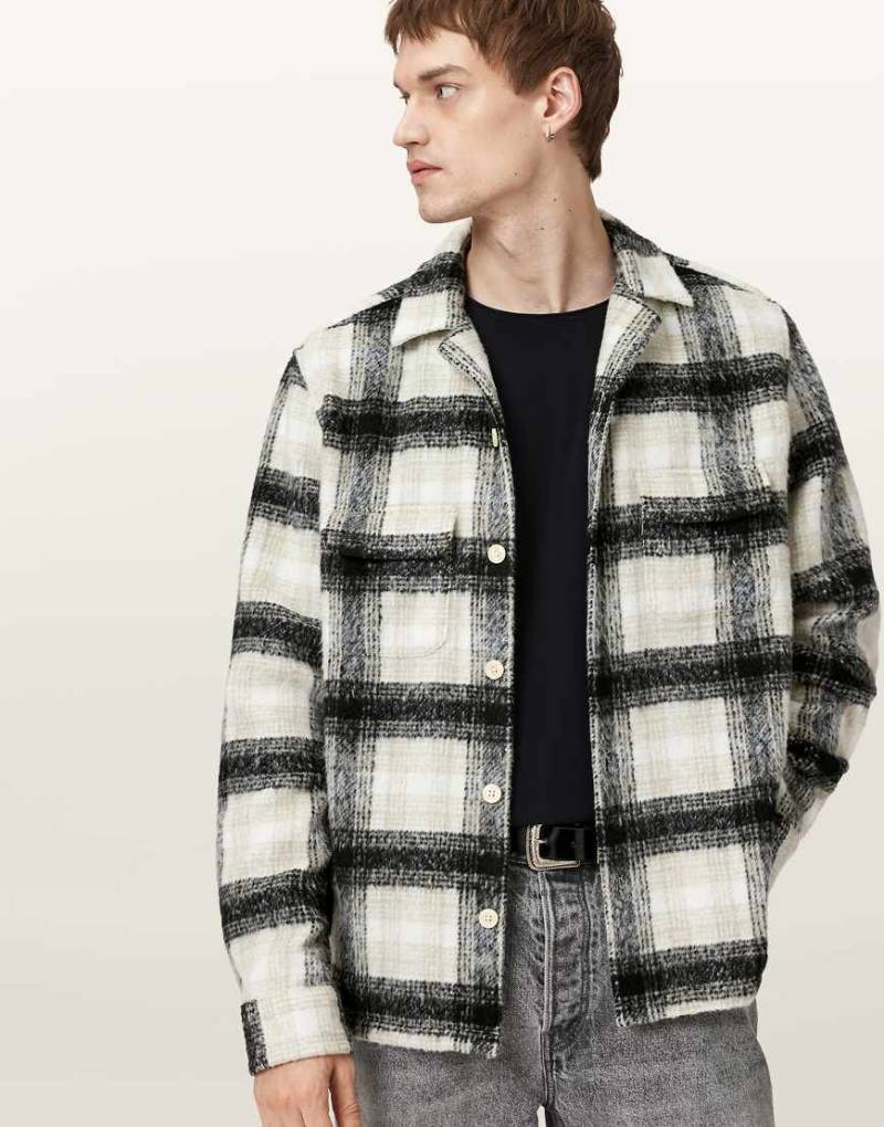 AllSaints - Lapse - Langärmliges Shirt in Schwarz/Grau von AllSaints