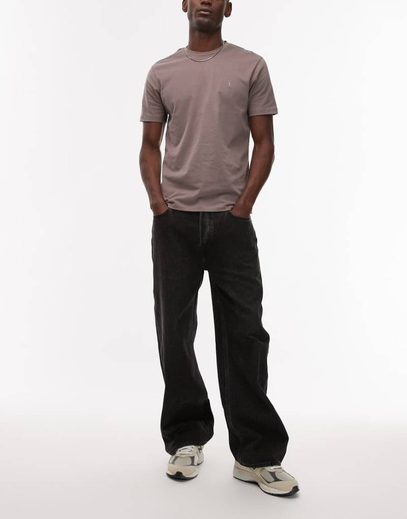 AllSaints - Lenny - Weit geschnittene Jeans in verwaschenem Schwarz von AllSaints