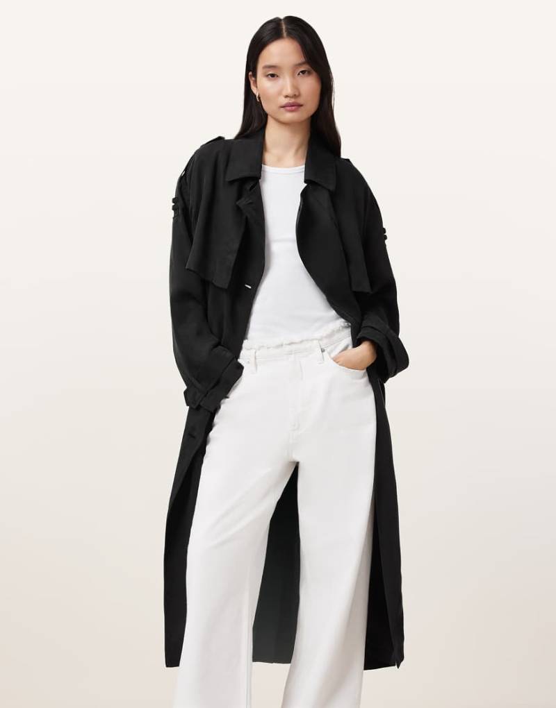 AllSaints - Linnie - Trenchcoat in Schwarz von AllSaints