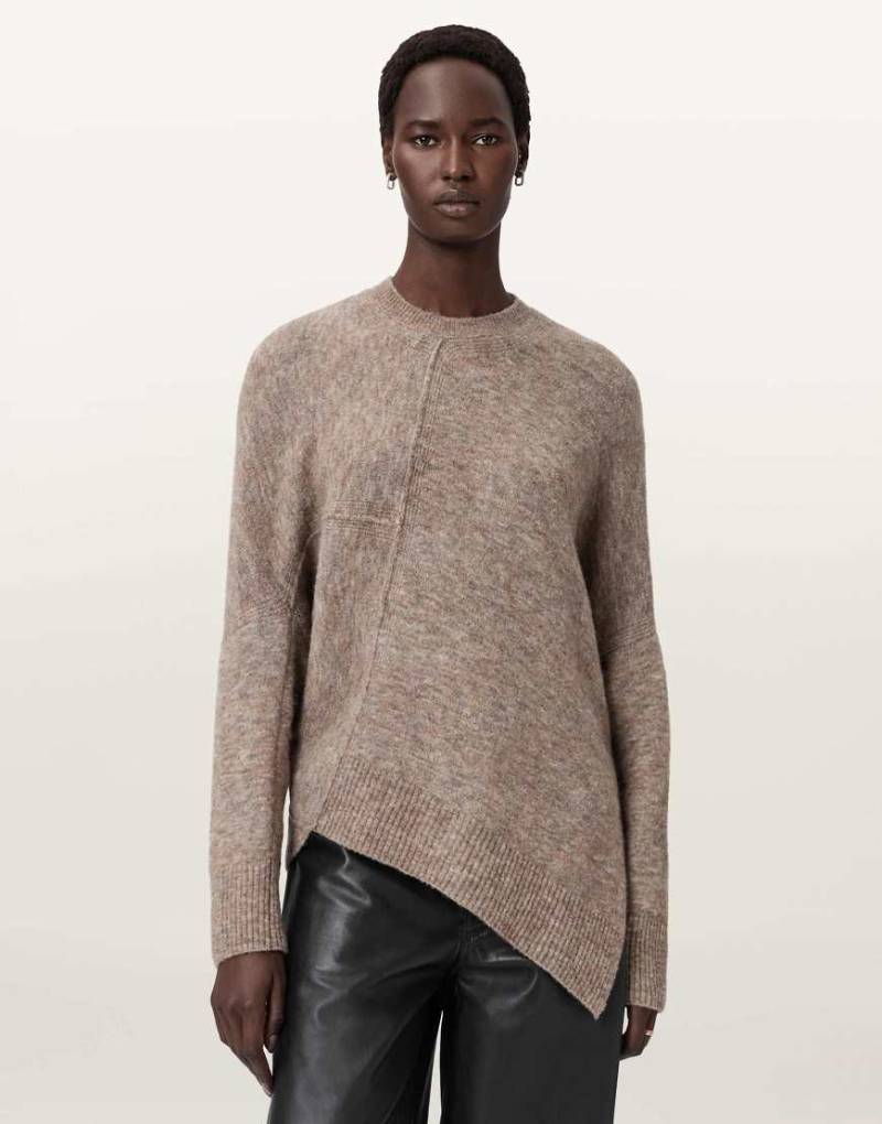 AllSaints - Lock - Pullover in Kiefernrindenbraun mit Rundhalsausschnitt-Brown von AllSaints