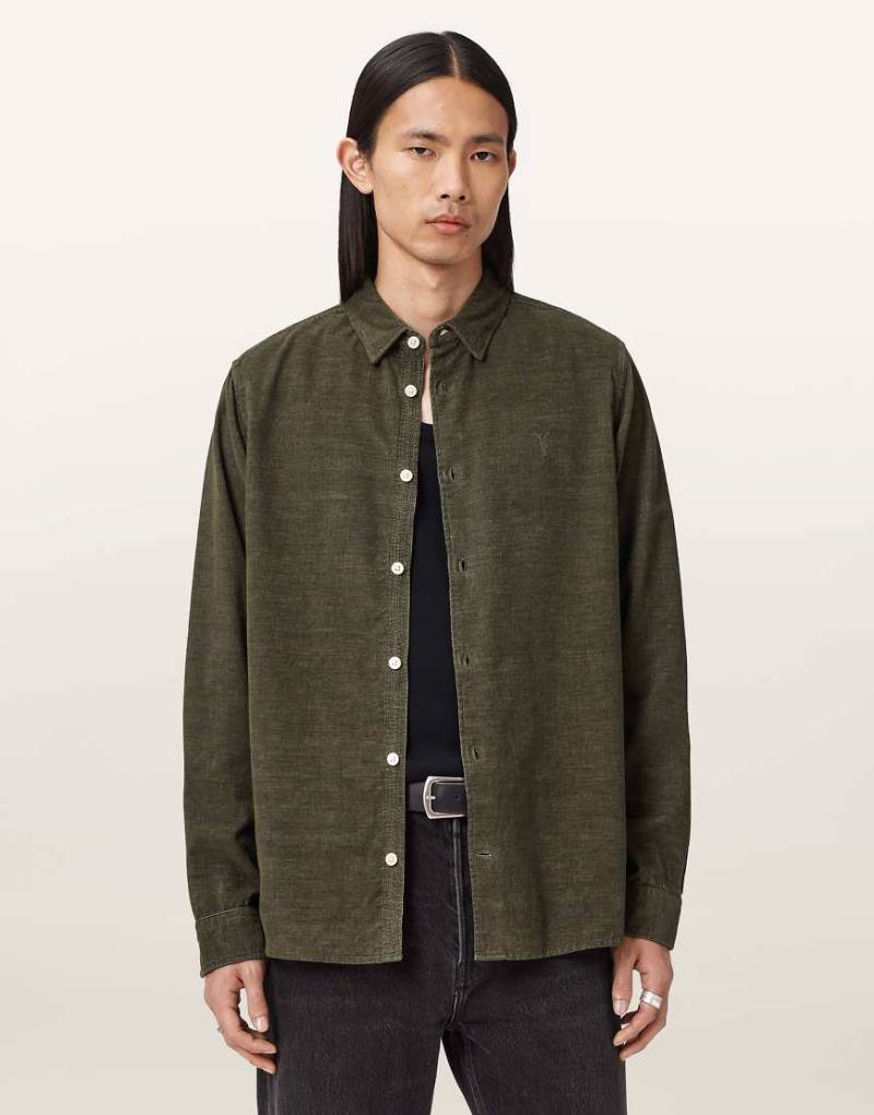 AllSaints - Lorella - Langärmliges Hemd in Holzklotzbraun-Brown von AllSaints