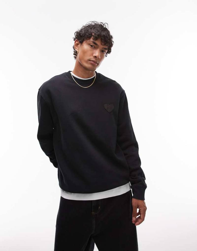 AllSaints - Lover - Sweatshirt in Schwarz mit Rundhalsausschnitt von AllSaints