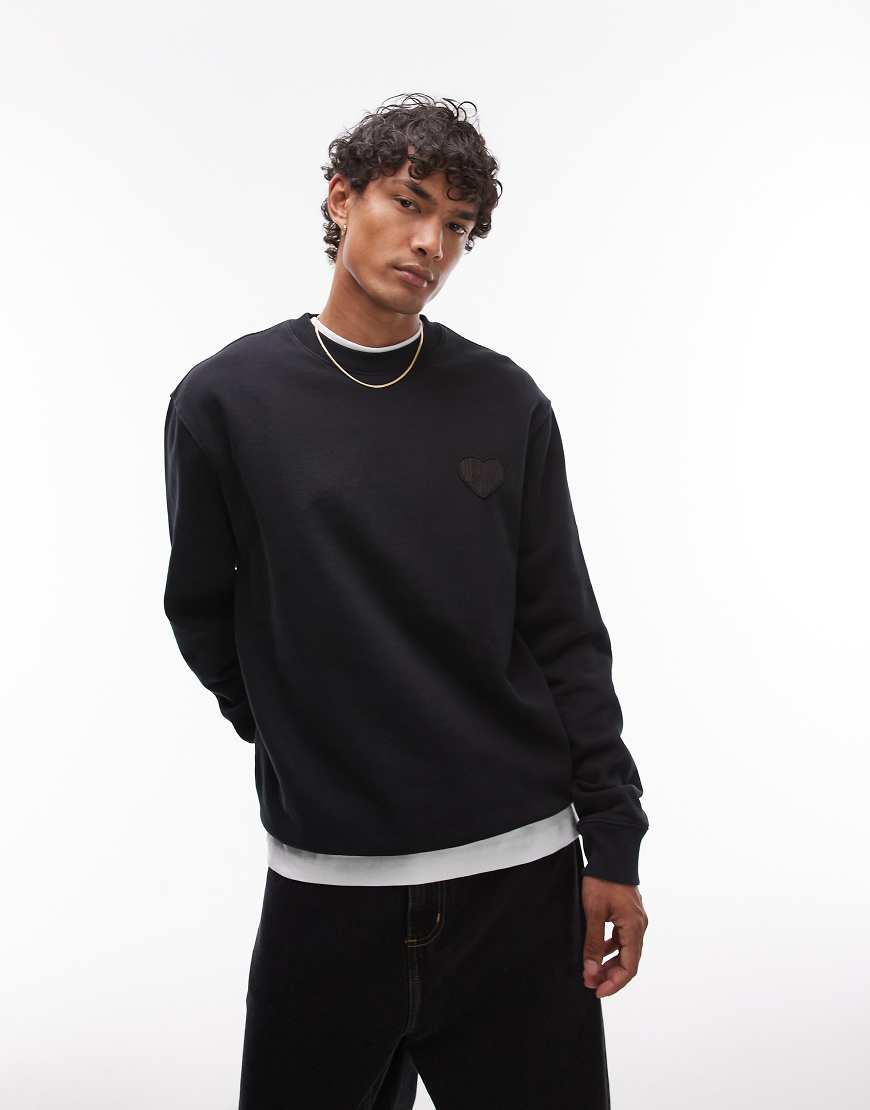 AllSaints - Lover - Sweatshirt in Schwarz mit Rundhalsausschnitt von AllSaints