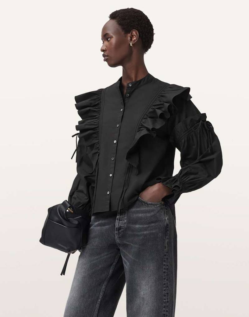 AllSaints - Lulu - Hemdbluse in Schwarz von AllSaints