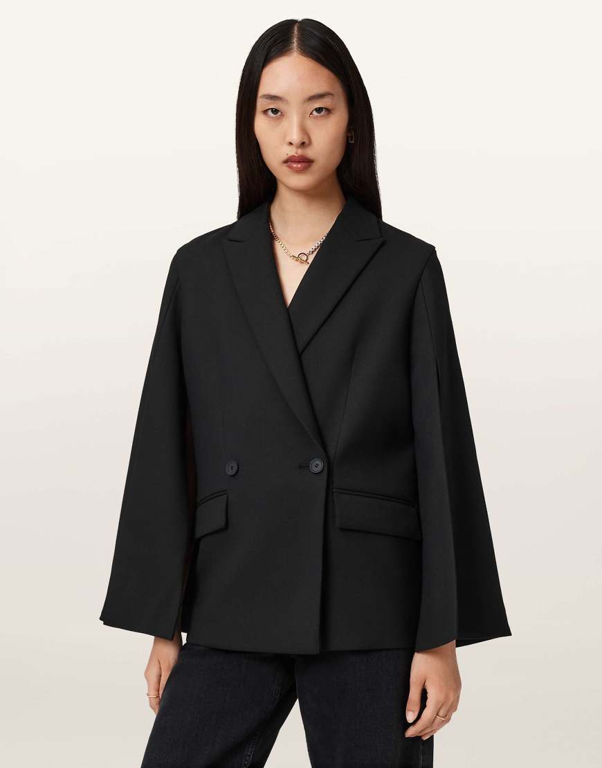 AllSaints - Luna - Cape-Blazer in Schwarz von AllSaints