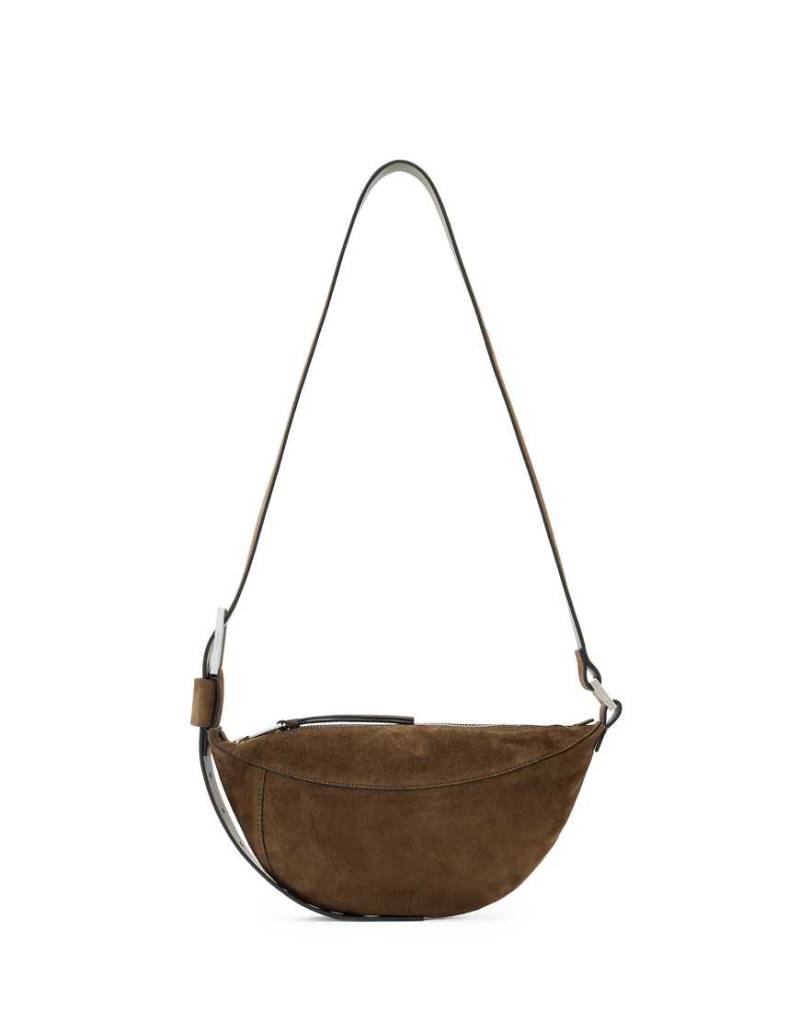 AllSaints - Luna - Umhängetasche aus Wildleder in Nerzbraun von AllSaints