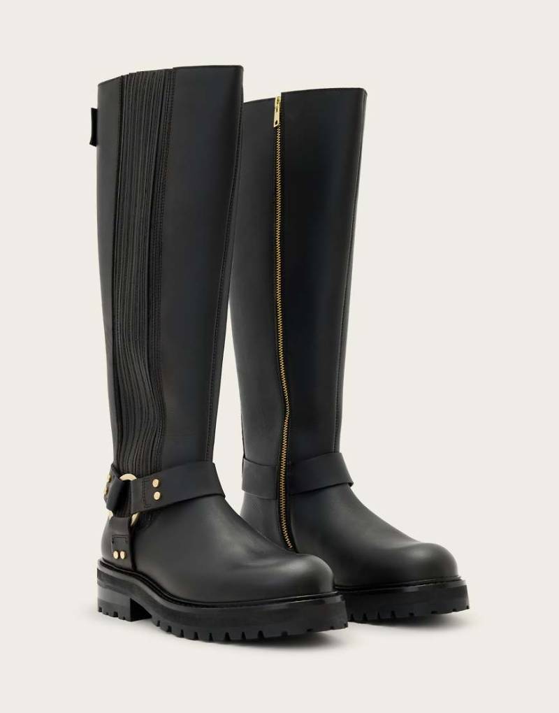 AllSaints - Maddie - Stiefel in Schwarz mit hohem Schaft von AllSaints