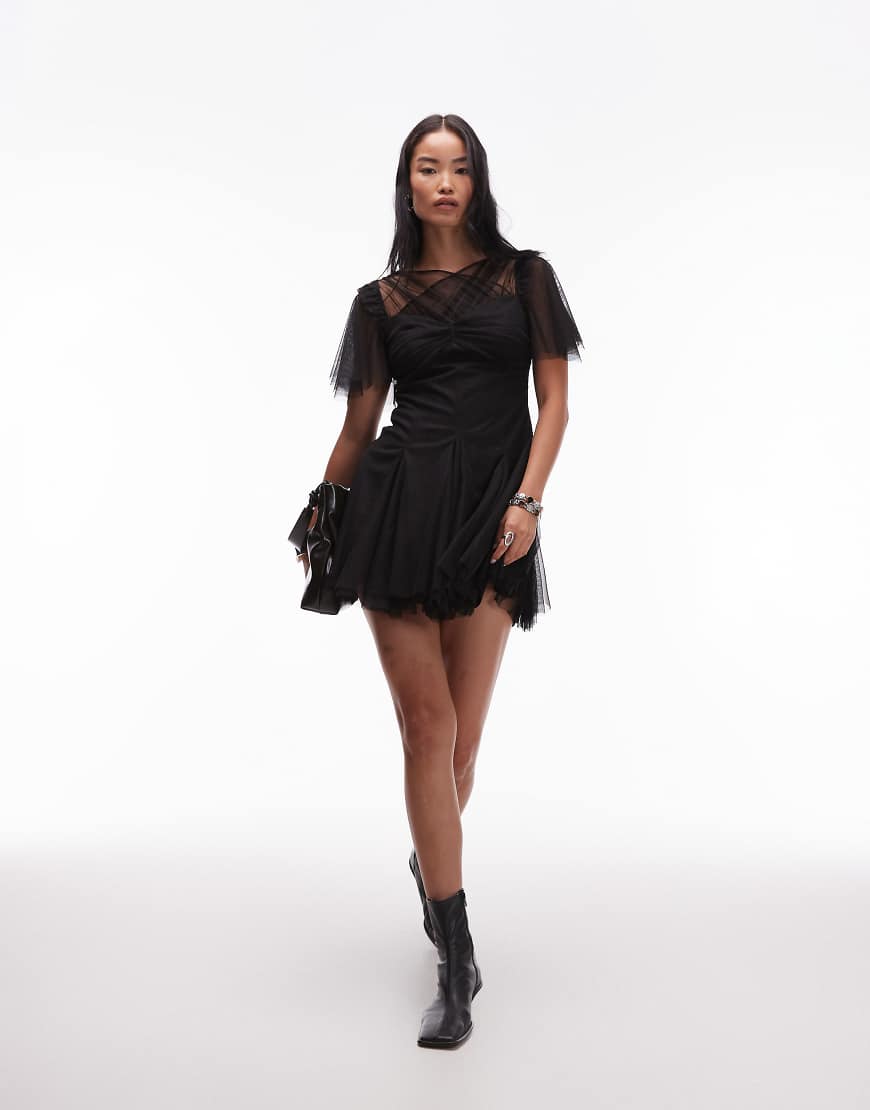 AllSaints - Madi - Spitzenkleid in Schwarz von AllSaints