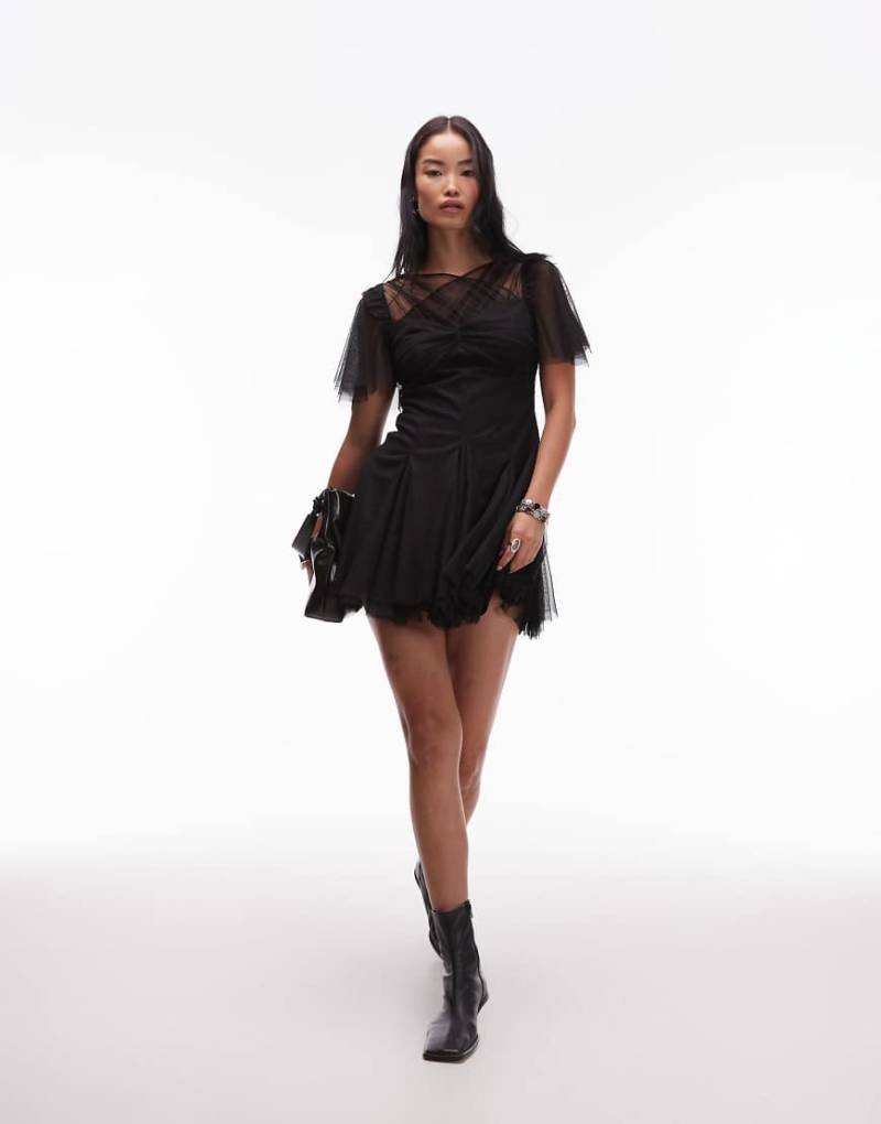 AllSaints - Madi - Spitzenkleid in Schwarz von AllSaints
