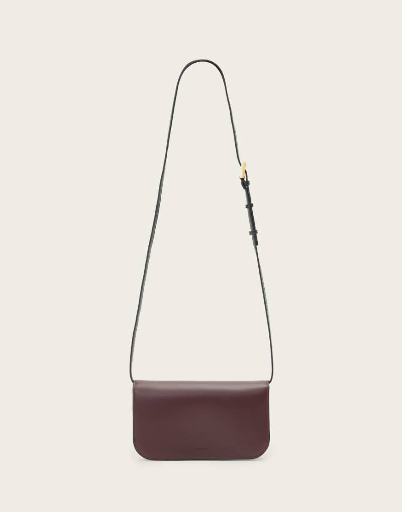AllSaints - Maeve - Crossbody-Geldbörse in Dunkelrot von AllSaints