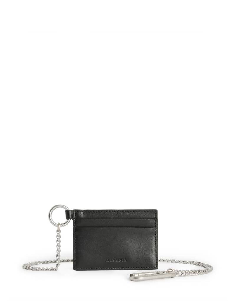 AllSaints - Makoto - Kartenetui in Schwarz mit Kette von AllSaints