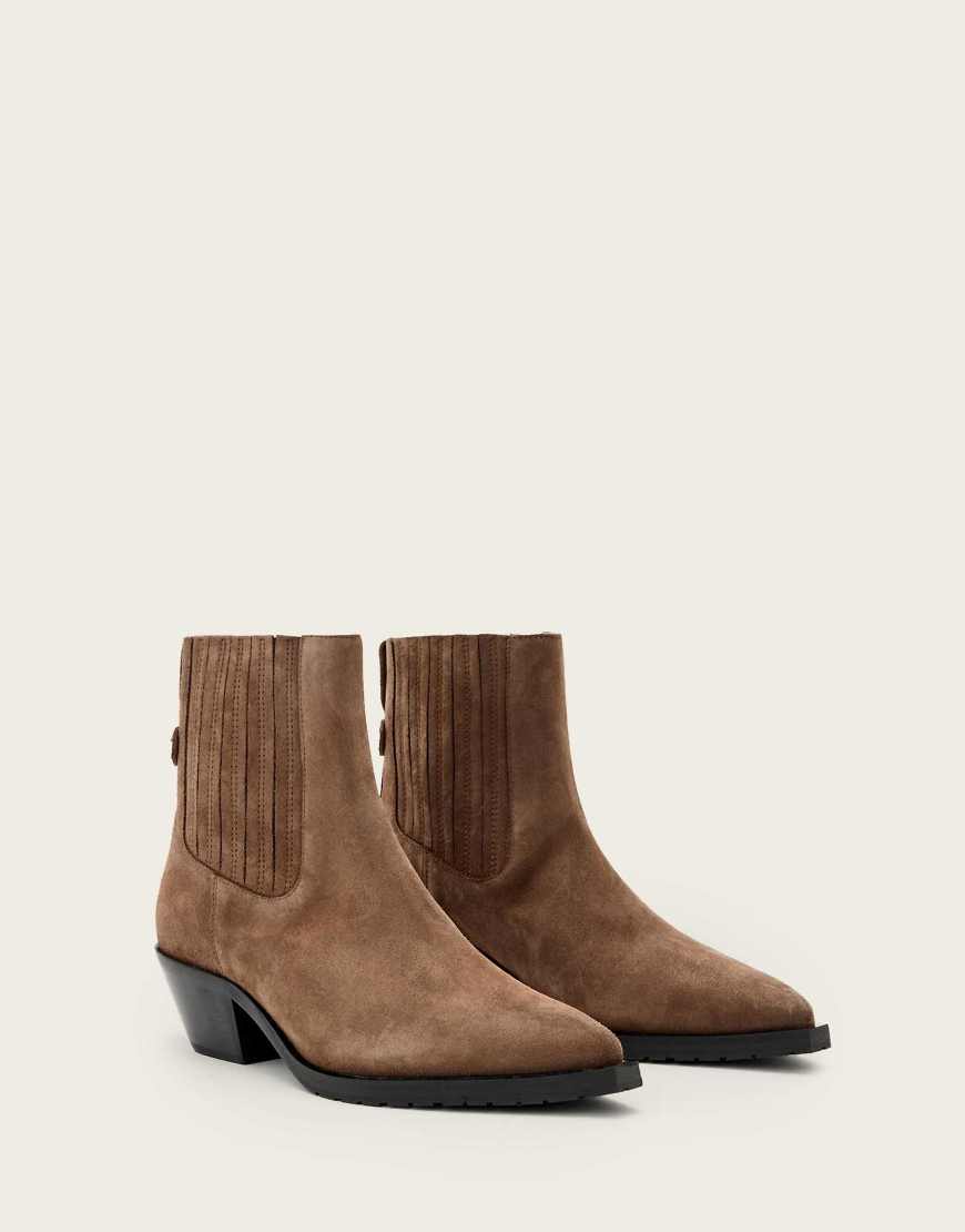 AllSaints - Marcie - Wildlederstiefel in Kieferbraun-Brown von AllSaints