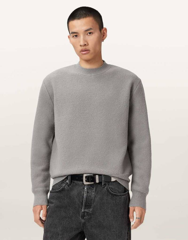 AllSaints - Marko - Sweatshirt in Henge-Grau mit Rundhalsausschnitt von AllSaints