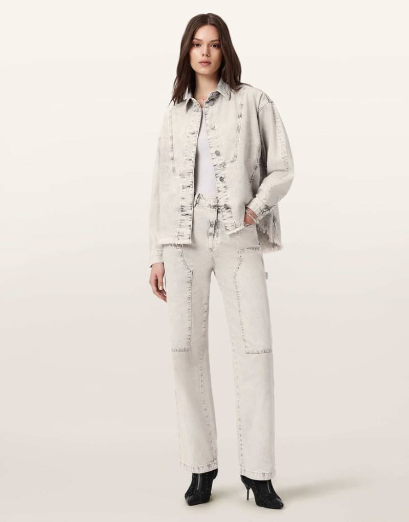 AllSaints - Mia - Jeans in Schneegrau mit Glitzer von AllSaints