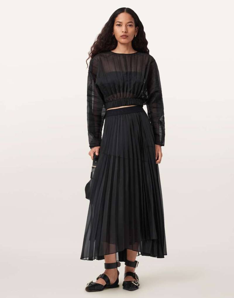AllSaints - Micaela - Plissierter Rock in Schwarz von AllSaints