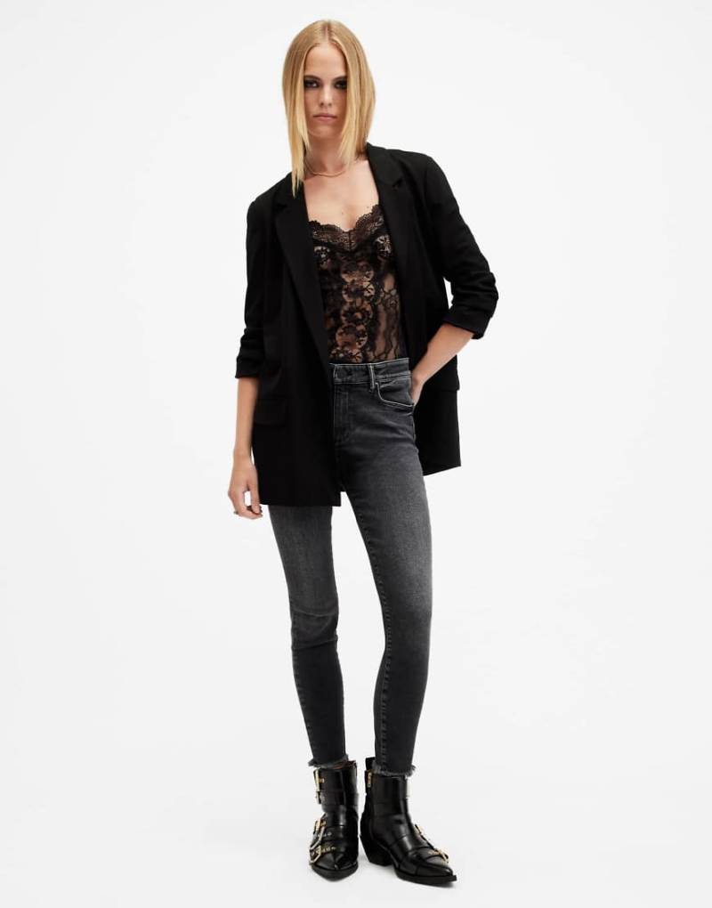 AllSaints - Miller - Push-up-Jeans in verwaschenem Schwarz von AllSaints
